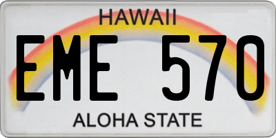 HI license plate EME570