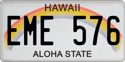 HI license plate EME576