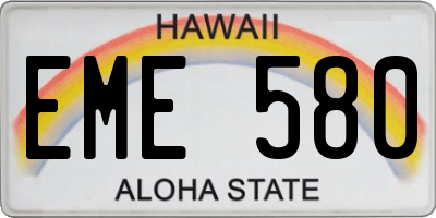 HI license plate EME580