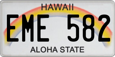 HI license plate EME582