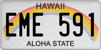 HI license plate EME591