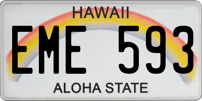 HI license plate EME593