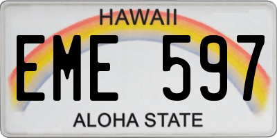 HI license plate EME597