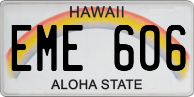 HI license plate EME606