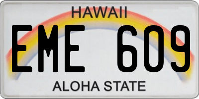 HI license plate EME609