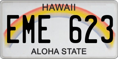 HI license plate EME623