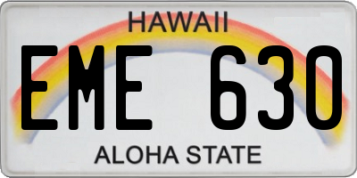 HI license plate EME630