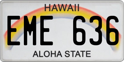 HI license plate EME636