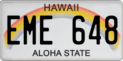 HI license plate EME648