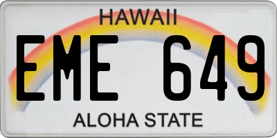 HI license plate EME649