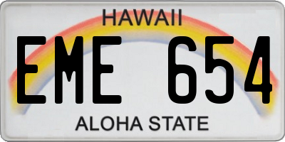 HI license plate EME654