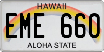 HI license plate EME660