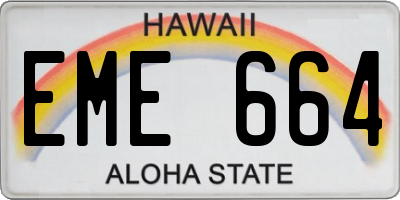 HI license plate EME664