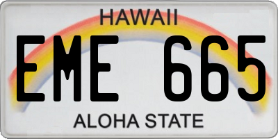 HI license plate EME665