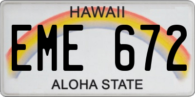 HI license plate EME672