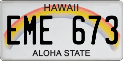 HI license plate EME673
