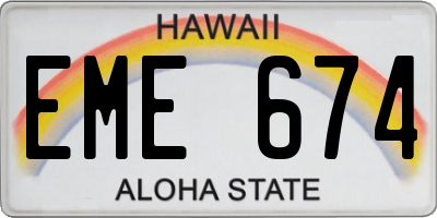 HI license plate EME674