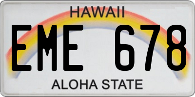 HI license plate EME678