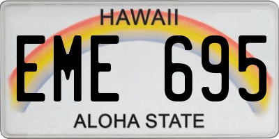 HI license plate EME695