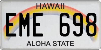 HI license plate EME698