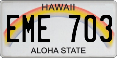 HI license plate EME703