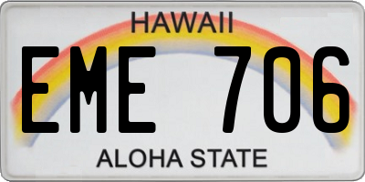 HI license plate EME706