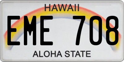 HI license plate EME708