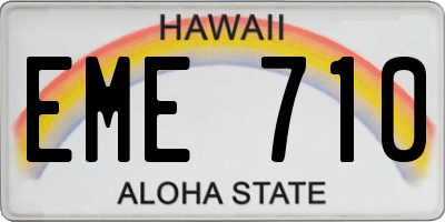 HI license plate EME710