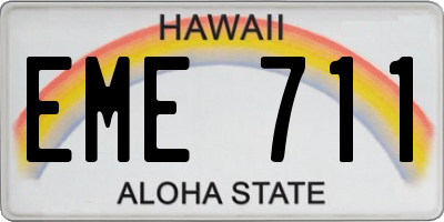 HI license plate EME711