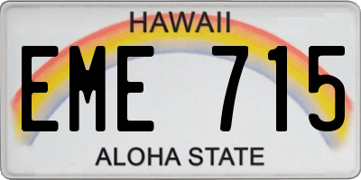 HI license plate EME715