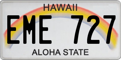 HI license plate EME727