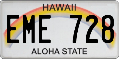 HI license plate EME728
