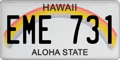 HI license plate EME731