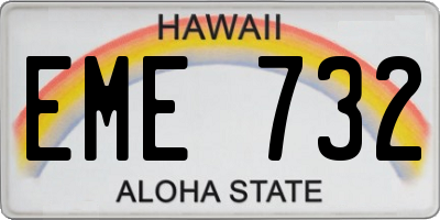 HI license plate EME732