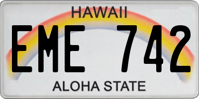HI license plate EME742