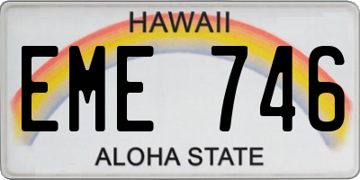 HI license plate EME746