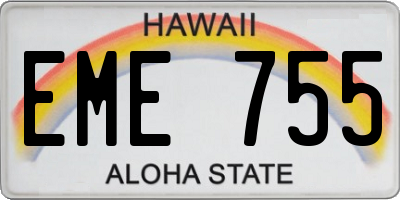 HI license plate EME755