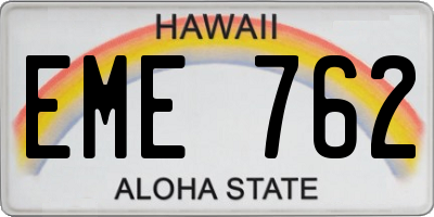 HI license plate EME762