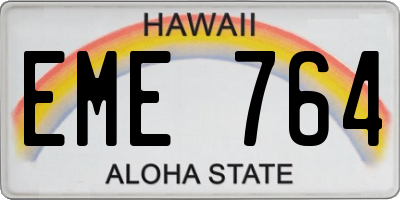 HI license plate EME764