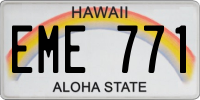 HI license plate EME771