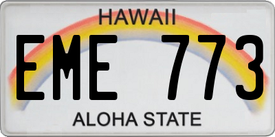 HI license plate EME773