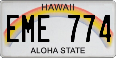 HI license plate EME774