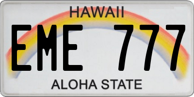 HI license plate EME777