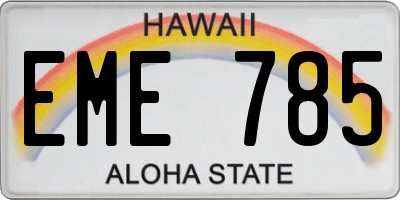 HI license plate EME785