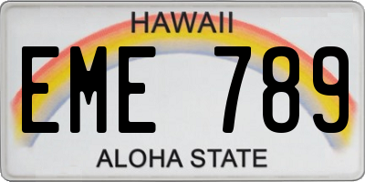 HI license plate EME789