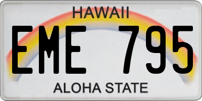 HI license plate EME795