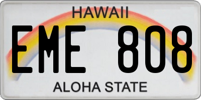 HI license plate EME808