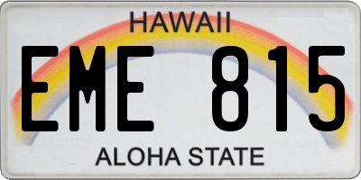 HI license plate EME815