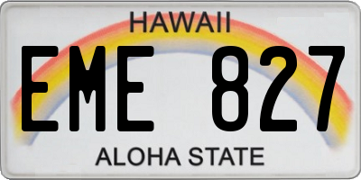 HI license plate EME827