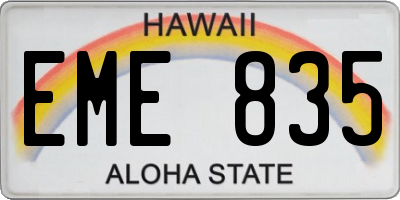 HI license plate EME835